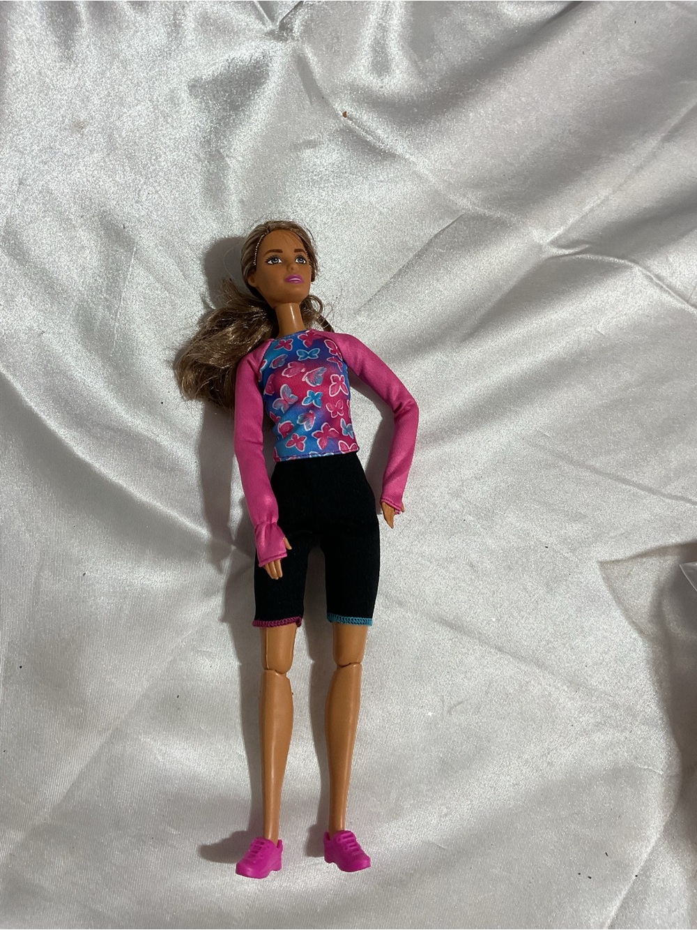 Pink Floral Long-Sleeve Rash Guard Swim Top and Black Swim Shorts Set